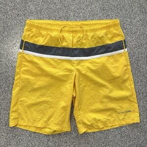 Vintage Nike Swim Trunks Mens XL Oversized Y2K Yellow 23" Pockets Lined Shorts